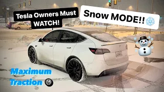 Tesla SNOW Mode Activation - Model Y Performance (Must See)