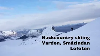 Varden in Småtindan from Kabelvåg - Backcountry skiing Lofoten