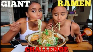 MUKBANG CHALLENGE | GIANT RAMEN BOWL RACE | Osh and Akela