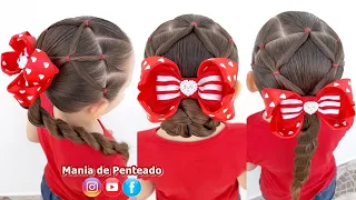 Penteado Fácil com Rabo de Cavalo Trançado ou Coque | Easy Bun Hairstyle or Braid Ponytail for Girls