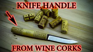 Рукоять ножа из винных пробок без клея своими руками / Knife handle made of wine corks DIY
