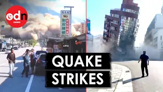 Shocking Moment Taiwan Is Hit by Powerful Earthquake