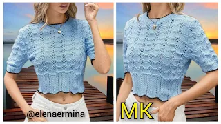 👍 VERY SIMPLE! And HOW BEAUTIFUL the knitting pattern looks for a summer jumper, blouse