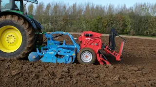 John Deere 6195R UE + Steketee + Lemken Zirkon 8 + Kuhn Premia 300 -Bert Vandeweyer (Rutten)