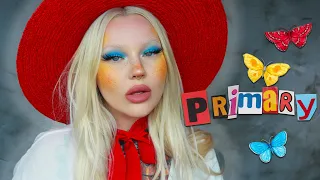 blue eyeshadow & yellow blush / makeup tutorial