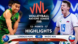 Lorenzo Pope vs Rok Možič | Australia vs Slovenia | Highlights | Men's VNL 2022 (HD)