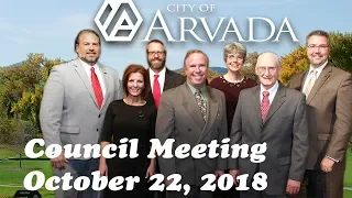 Arvada City Council Meeting - October 22, 2018