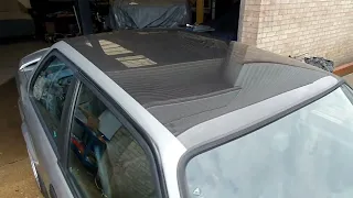 bmw e30 composites e30 carbon fibre roof skin cutting the sterl roof fitting instructions. video 5