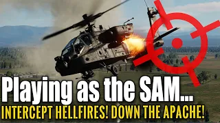 dcs world: russian sam defense vs apache, how to shoot hellfire missiles with cannon (combined arms)