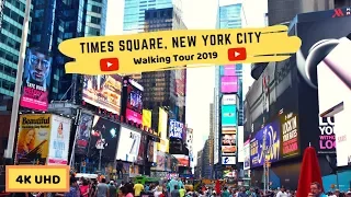 Times Square New York City 🗽| Walking Tour 2019 | Broadway Manhattan | 4K UHD