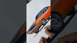 Dodge Challenger Drawing 🔥Subscribe for more car #drawing #trending #youtubeshorts