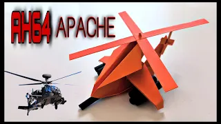 Como hacer un helicóptero de papel de combate AH64 APACHE.@AvionesDePapelPeluso