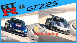 GT-R chasing Porsche GT2RS MR | Nürburgring Nordschleife 7:23 BTG | 297 km/h at Döttinger Höhe