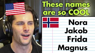 American Reacts to the Most POPULAR Names in Norway