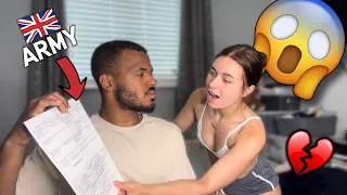 Telling My Girlfriend I Am Leaving Her To Join The Army... *She Cried*