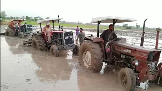 Stupid Driver Part 2 Stucked In Mud Very Badly With 2 MF 385 Tractors Rescue With Fiat 640 Tractor😭😭