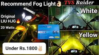 Recommended Fog Light For TVS Raider 125 🔥 | Original LIU HJG MINI 20Watts Fog Light Installation