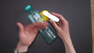 Making an easy slingshot from balloons and a plastic bottle