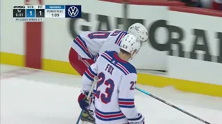 Chris Kreider Leaves Game After Taking Puck To The Throat