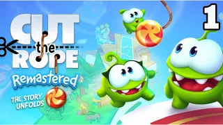 CUT THE ROPE REMASTERED Gameplay Walkthrough Part 1 - Book 1 Levels 1-14  (Apple Arcade)