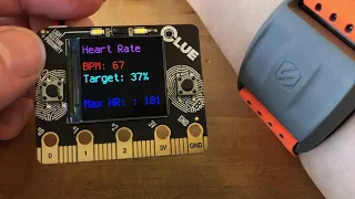 CLUE BLE Heart Rate Training Zone Display in CircuitPython @adafruit @johnedgarpark #adafruit