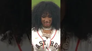 Megan Thee Stallion threw out the first pitch for her hometown Astros 👏