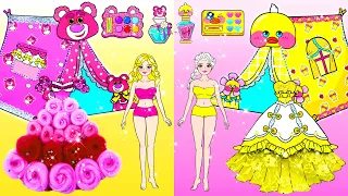 Vestidos Rosa Y Amarillo De Lotso Y Fanfan New Camp | Muñecas De Papel DIY | Woa Barbie Colombia