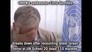 The Mainstream media don't want you to see it. Chris Gunness cries over Gaza children.