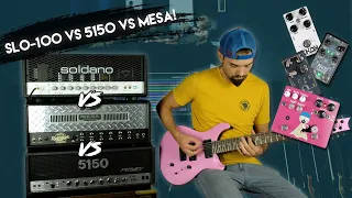 Soldano SLO 100 vs Peavey 5150 Block Letter vs Mesa Triple Rectifier Rev G - High Gain Metal Amps!