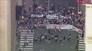 Protestors block O'Hare, downtown street in Chicago