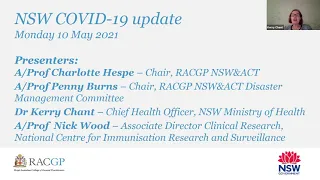 NSW COVID-19 update webinar - Monday 10 May 2021