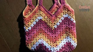 Boho Crochet Modern Granny Market Tote Bag