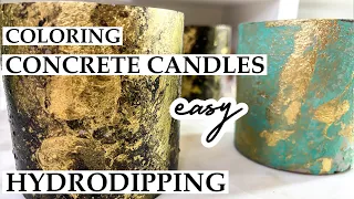 Coloring Concrete Candles | Hydrodipping