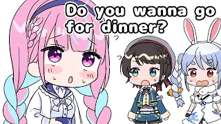 Aqua shows her courage to ask for dinner【Animated Hololive/Eng sub】【Minato Aqua/Oozora Subaru】