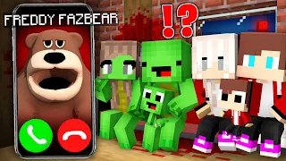 Why Scary FREDDY FAZBEAR.EXE Called JJ and Mikey Family - in Minecraft Maizen!