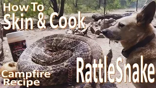 How To SKIN & COOK RATTLESNAKE -Campfire Trail Recipe-