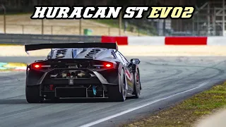 2022 Lamborghini Huracan ST EVO 2 | Loud flybys, downshifts & exhaust start-up | Zolder 2023 test