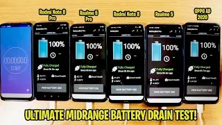 Redmi Note 8 Pro vs Realme 5 Pro vs Redmi Note 8 vs Realme 5 vs OPPO A9 2020 Battery Drain Test