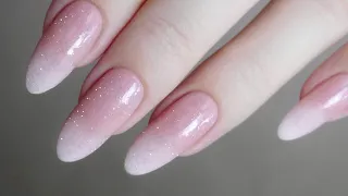 Нежный френч омбре//Baby boomer nails (обычный лак)