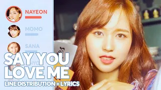 TWICE - SAY YOU LOVE ME (Line Distribution + Color Coded Lyrics) PATREON REQUESTED