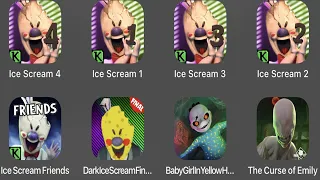 Ice Scream 4,Ice Scream 1,Ice Scream 3,Ice Scream 2,Ice Scream Friends,Dark Ice Scream Final