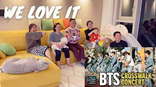 BTS - Crosswalk Concert REACTION / James Corden The Late Late Show / Korean Family's Reaction