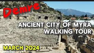 Demre Turkey March 2024. Ancient city of Myra. Walking tour.
