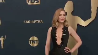 Cate Blanchette attend the  2022 SAG Awards in a jaw dropping black gown plunging neckline #short