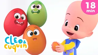 Learn about animals and colors with Cuquin's Surprise Eggs | Children Songs and Educational Videos