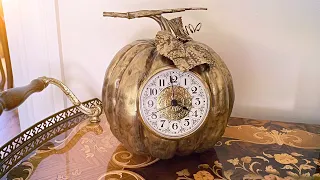 Pumpkin Clock - DIY Halloween Decor - Vintage/Glam Style Decor