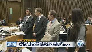 Artist Shepard Fairey appears in court