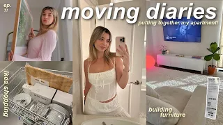 MOVING VLOG ˚ ♡ ⋆｡˚ cleaning & organizing, building furniture, apartment shopping & home vlog