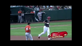 Luken baker broken bat home run (Memphis vs Norfolk)