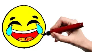 How to Draw a Laughing Smiley/Emoji...Как Нарисовать Смеющийся Смайлик/Эмоджи